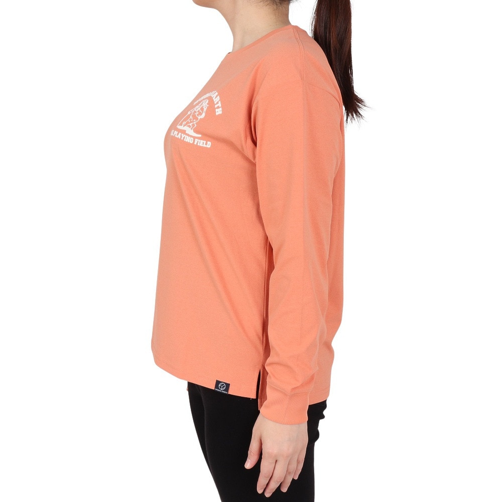 ホールアース（Whole Earth）（レディース）ロンT G プリント長袖Tシャツ bear WE2SDZ36 SMP