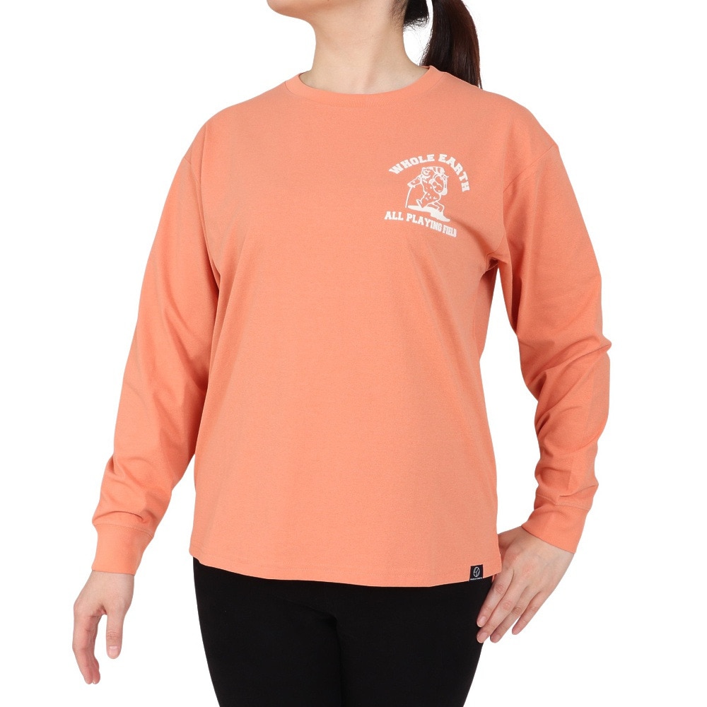 ホールアース（Whole Earth）（レディース）ロンT G プリント長袖Tシャツ bear WE2SDZ36 SMP