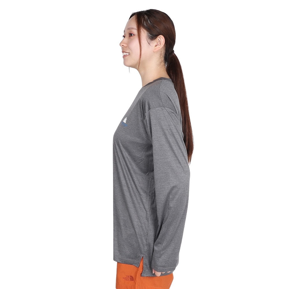 ザ・ノース・フェイス（THE NORTH FACE）（レディース）長袖Tシャツ ロンT ロングスリーブウォータースムースティー NTW12432 Z グレー