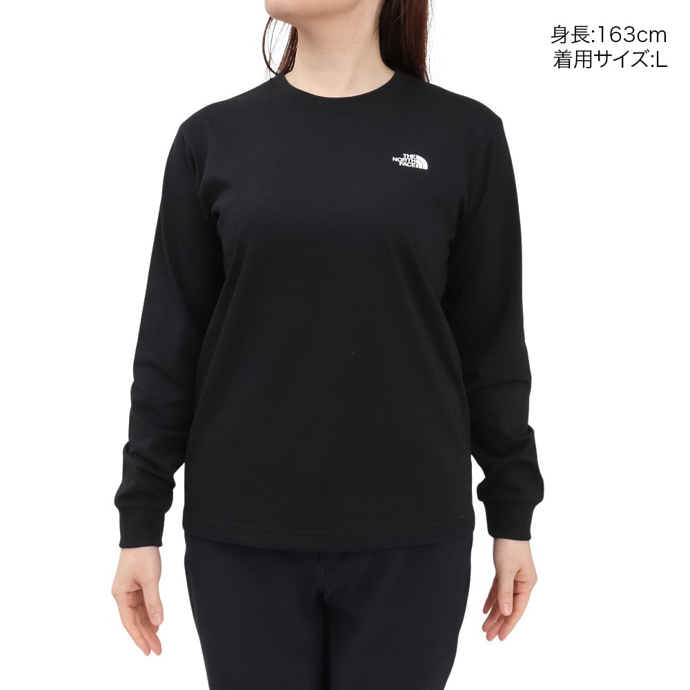 ザ・ノース・フェイス（THE NORTH FACE）（レディース）長袖Tシャツ スクエアロゴ NTW32442 K2