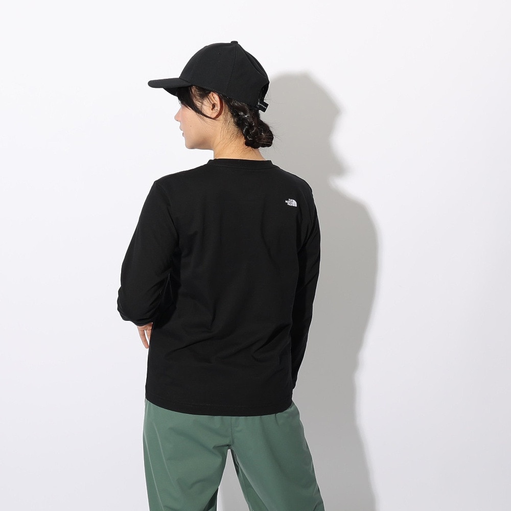 ザ・ノース・フェイス（THE NORTH FACE）（レディース）長袖Tシャツ ロンT ロングスリーブ フラッシュドライヌプシコットン Tシャツ NTW32535 K