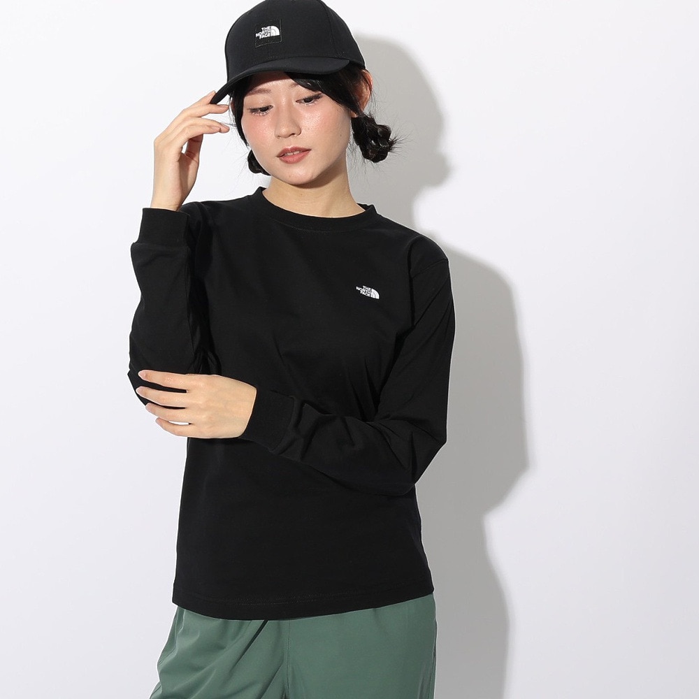 ザ・ノース・フェイス（THE NORTH FACE）（レディース）長袖Tシャツ ロンT ロングスリーブ フラッシュドライヌプシコットン Tシャツ NTW32535 K
