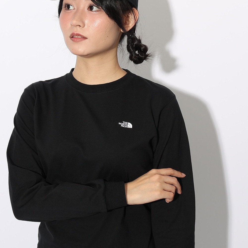 ザ・ノース・フェイス（THE NORTH FACE）（レディース）長袖Tシャツ ロンT ロングスリーブ フラッシュドライヌプシコットン Tシャツ NTW32535 K