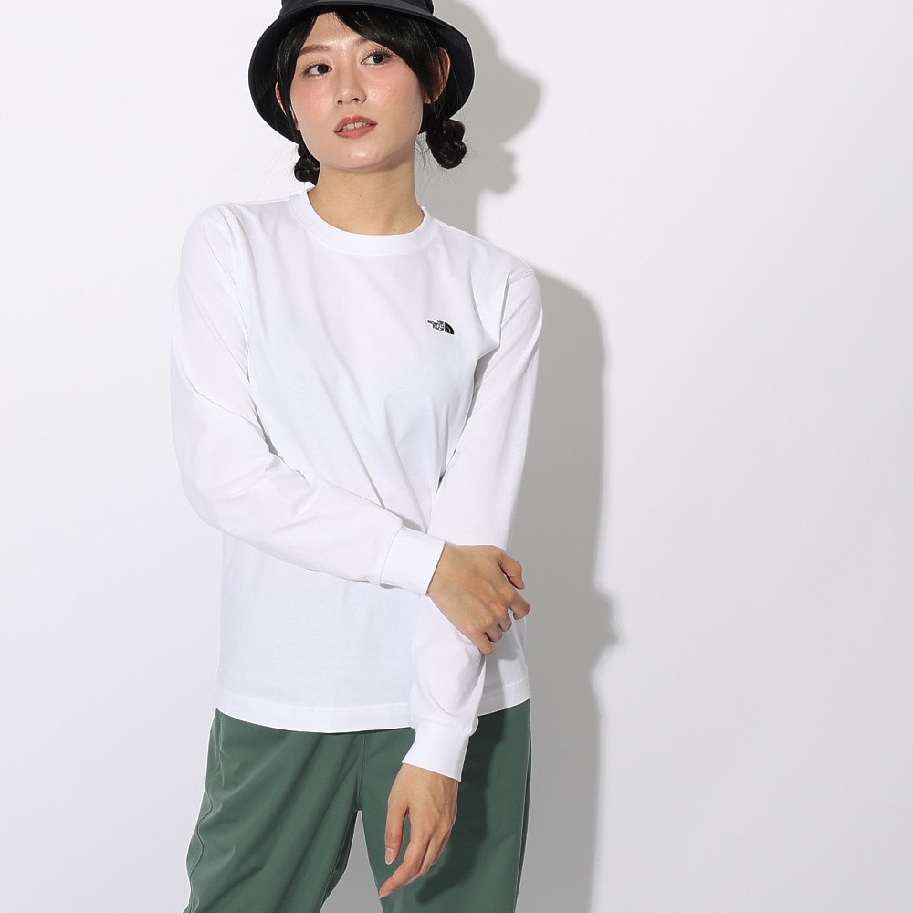 ザ・ノース・フェイス（THE NORTH FACE）（レディース）長袖Tシャツ ロンT ロングスリーブ フラッシュドライヌプシコットン Tシャツ NTW32535 W