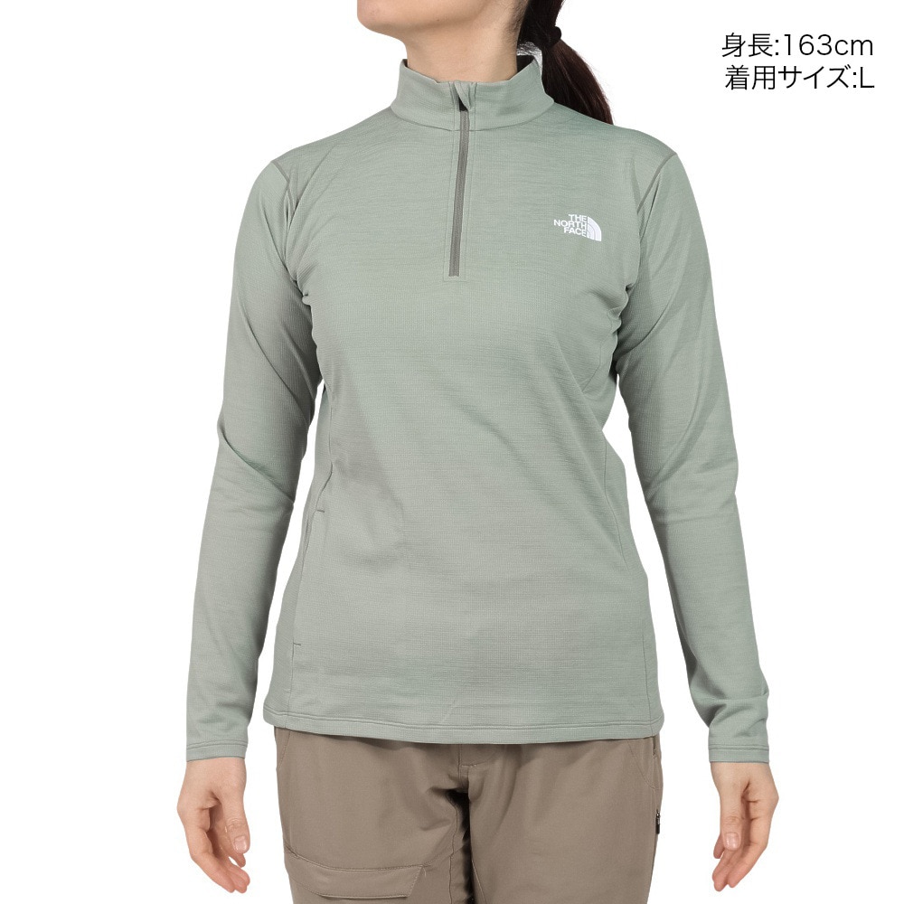 ザ・ノース・フェイス（THE NORTH FACE）（レディース）長袖Tシャツ ロンT フラッシュドライ 3Dジップアップ NTW12201 IG