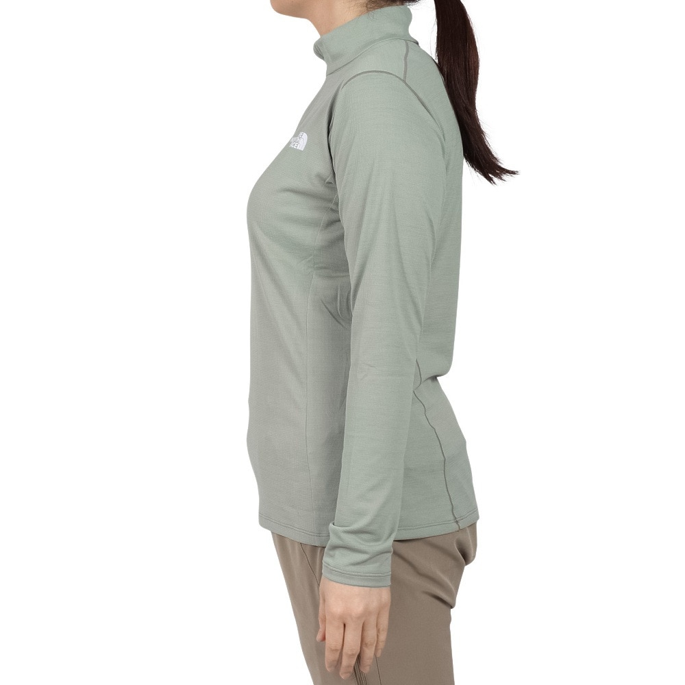 ザ・ノース・フェイス（THE NORTH FACE）（レディース）長袖Tシャツ ロンT フラッシュドライ 3Dジップアップ NTW12201 IG