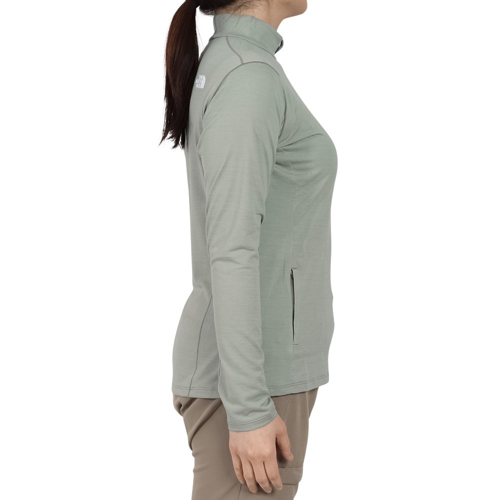 ザ・ノース・フェイス（THE NORTH FACE）（レディース）長袖Tシャツ ロンT フラッシュドライ 3Dジップアップ NTW12201 IG