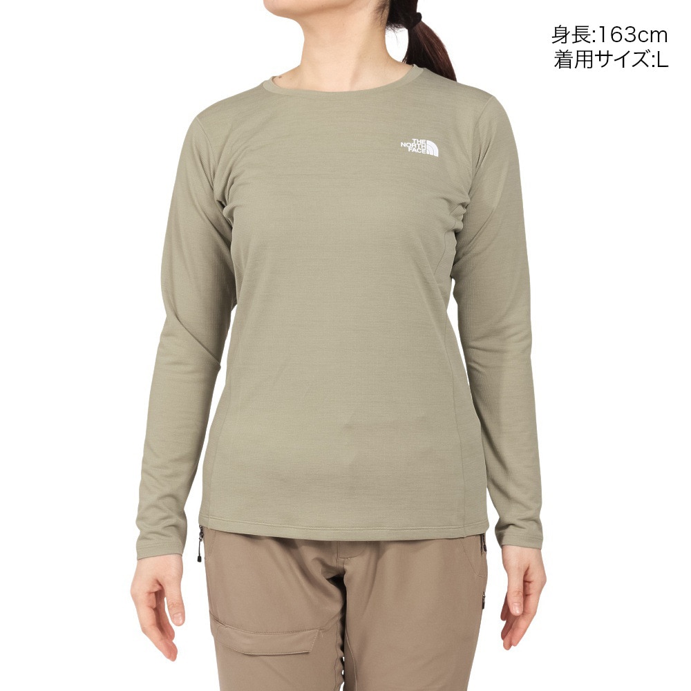 ザ・ノース・フェイス（THE NORTH FACE）（レディース）長袖Tシャツ ロンT フラッシュドライ 3Dクルー NTW12203 CL