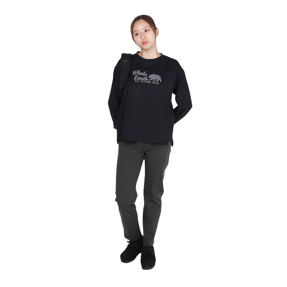 ホールアース（Whole Earth）（レディース）長袖 BEAR Tシャツ WE2TDZ53 BLK ブラック