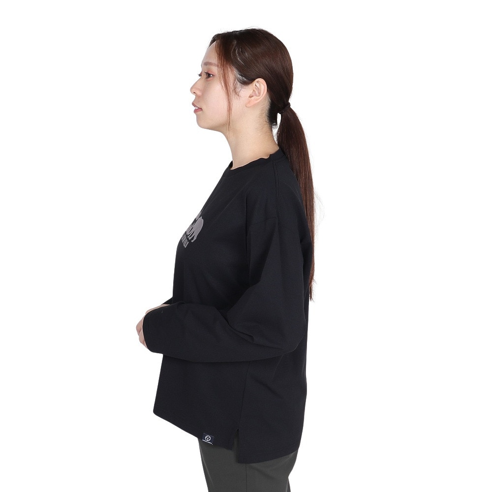 ホールアース（Whole Earth）（レディース）長袖 BEAR Tシャツ WE2TDZ53 BLK ブラック