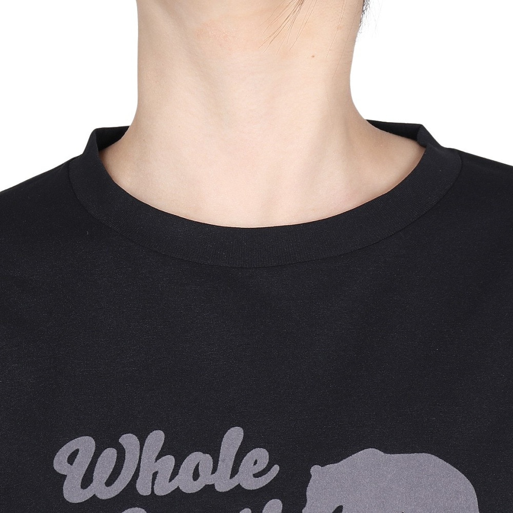 ホールアース（Whole Earth）（レディース）長袖 BEAR Tシャツ WE2TDZ53 BLK ブラック