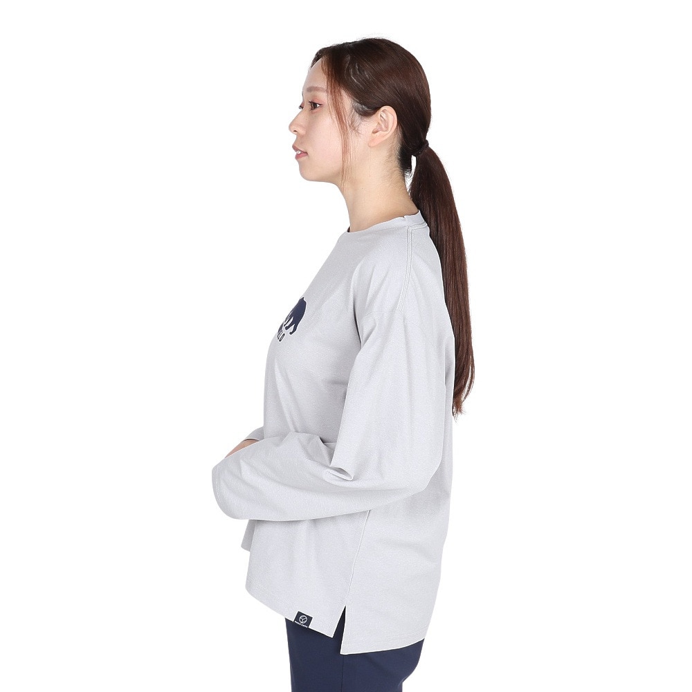 ホールアース（Whole Earth）（レディース）長袖 BEAR Tシャツ WE2TDZ53 GRY ライトグレー