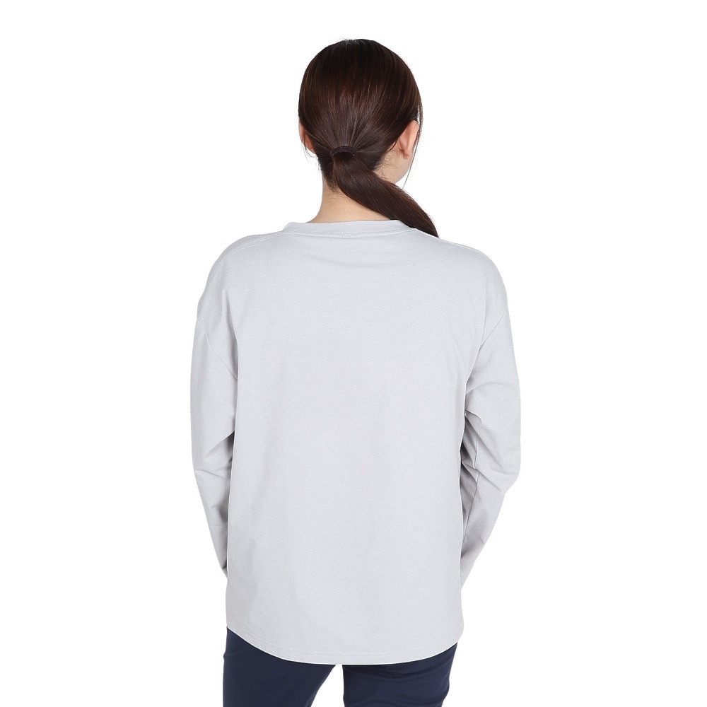 ホールアース（Whole Earth）（レディース）長袖 BEAR Tシャツ WE2TDZ53 GRY ライトグレー
