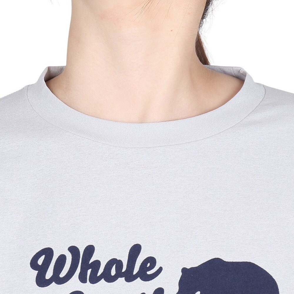 ホールアース（Whole Earth）（レディース）長袖 BEAR Tシャツ WE2TDZ53 GRY ライトグレー