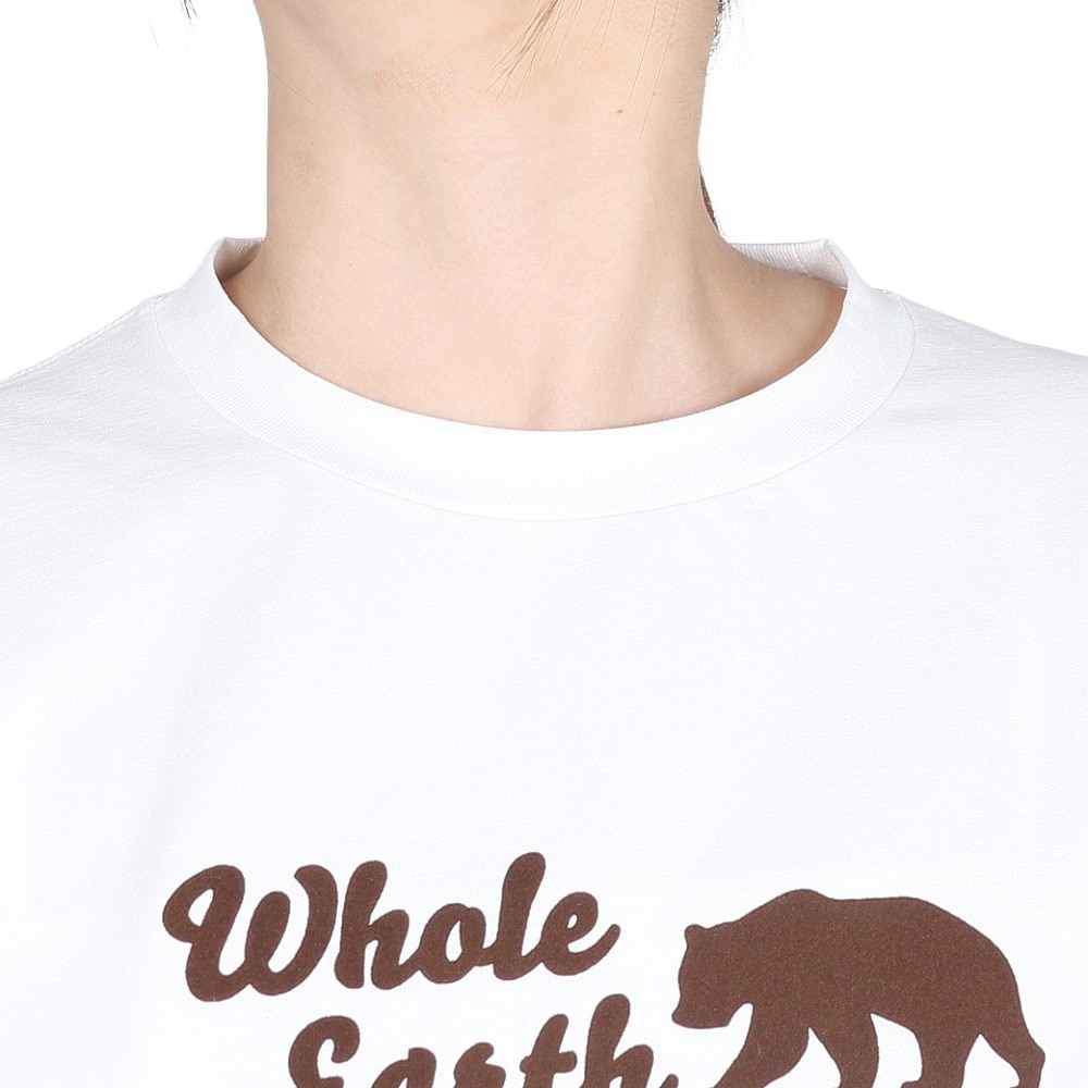 ホールアース（Whole Earth）（レディース）長袖 BEAR Tシャツ WE2TDZ53 WHT ホワイト