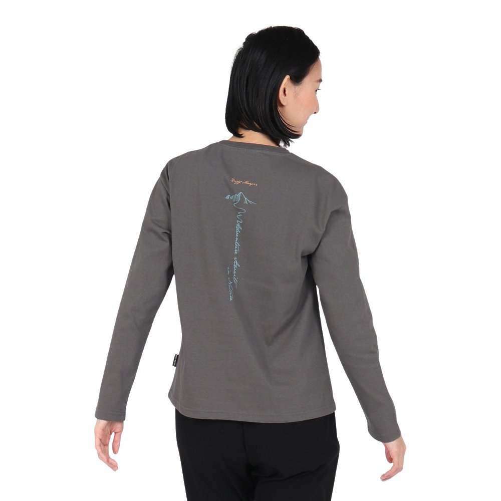 クリフメイヤー（KRIFF MAYER）（レディース）長袖Tシャツ ロンT プリントロングスリーブTシャツ 山 W2547848X:17:CHARCOAL