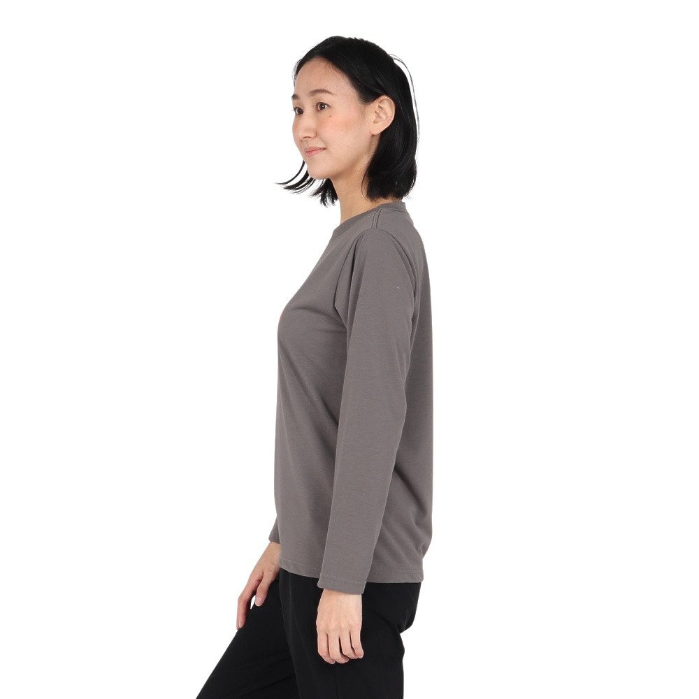 クリフメイヤー（KRIFF MAYER）（レディース）長袖Tシャツ ロンT プリントロングスリーブTシャツ クマ W2547849X:17:CHARCOAL