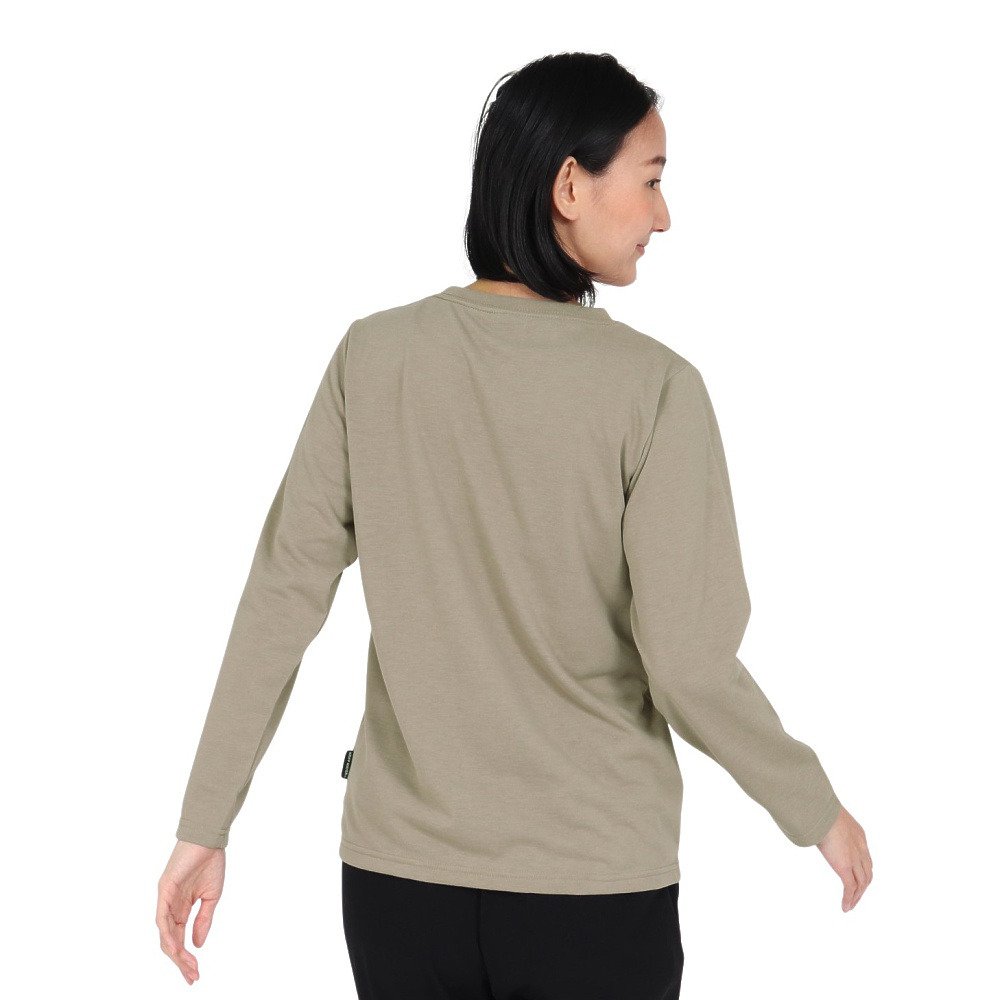 クリフメイヤー（KRIFF MAYER）（レディース）長袖Tシャツ ロンT プリントロングスリーブTシャツ クマ W2547849X:26:GREIGE