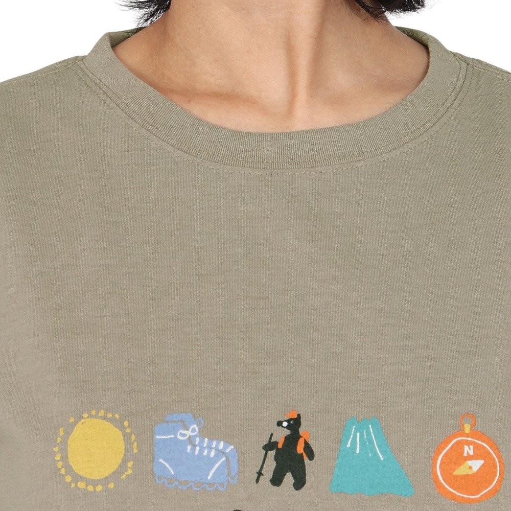 クリフメイヤー（KRIFF MAYER）（レディース）長袖Tシャツ ロンT プリントロングスリーブTシャツ クマ W2547849X:26:GREIGE