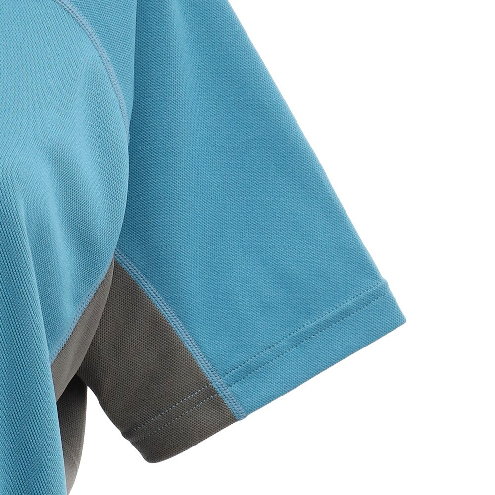 ホールアース（Whole Earth）（レディース）半袖Tシャツ 撥水 ショートスリーブ ハーフジップ WEEDAC07 LBLU ブルー  アウトドア・キャンプ用品はエルブレス