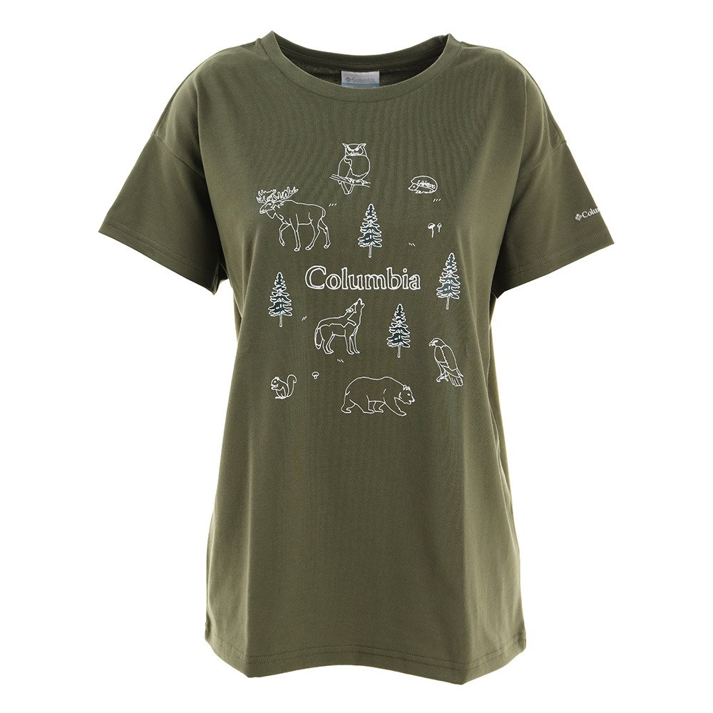 半袖tシャツ ヤハラフォレスト ウィメンズ ショートスリーブtシャツ Pl01 かわいい 371 アウトレットセール 特集 アニマル 深緑 モスグリーン