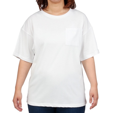 ＜エルブレス＞ 半袖Tシャツ ショートスリーブスモールロゴポケットティー NTW32102X W シンプル ワンポイント 胸ポケット画像