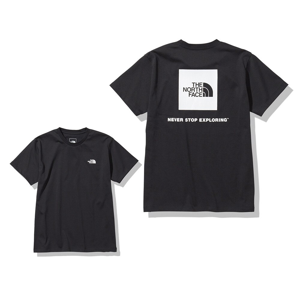  バックスクエアー ロゴ 半袖Tシャツ NTW32144 K