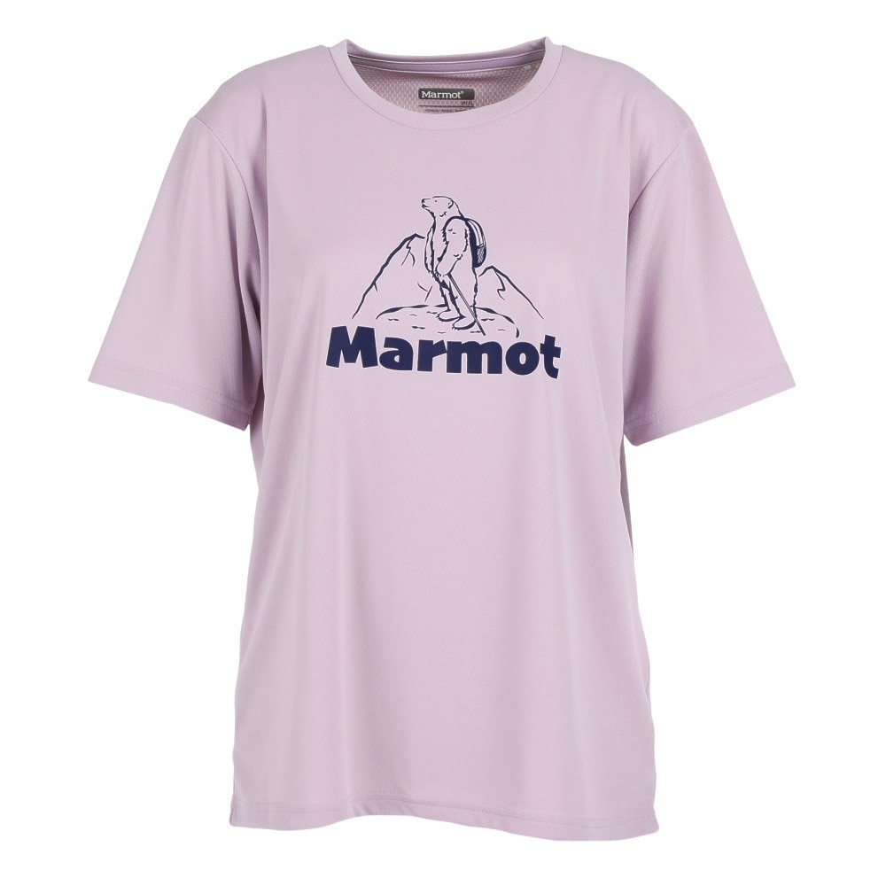 マーモット（Marmot）（レディース）半袖Tシャツ ラベンダー TOWRJA60XB MGT ティーシャツ トップス カジュアル アウトドア  クルーネック UVカット プリント | アウトドア・キャンプ用品はエルブレス