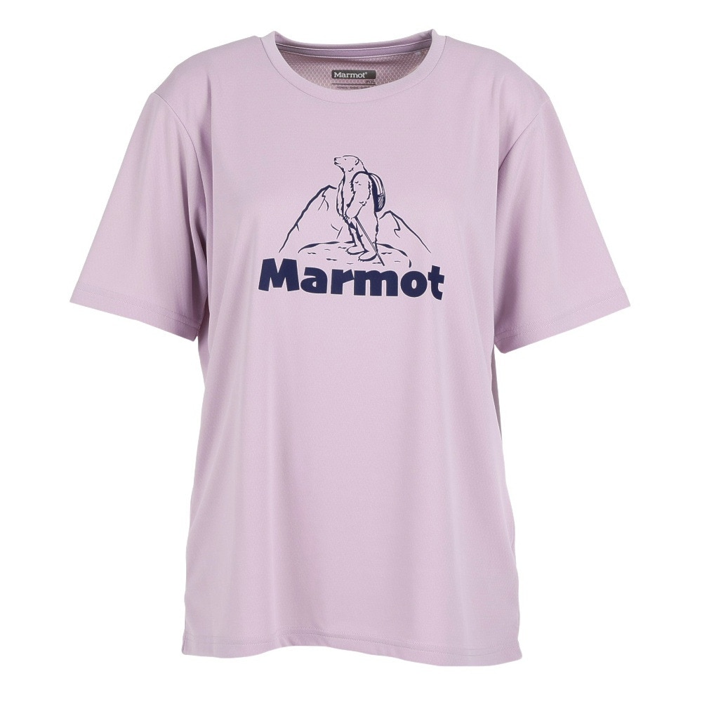 マーモット（Marmot）（レディース）半袖Tシャツ ラベンダー TOWRJA60XB MGT ティーシャツ トップス カジュアル アウトドア クルーネック UVカット プリント