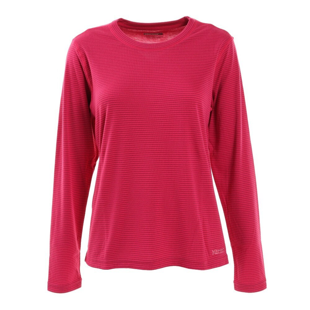 マーモット（Marmot）（レディース）長袖Tシャツ ロンT ヒートナビ ボーダー長袖クルー TOWQJB50 WRS レッド