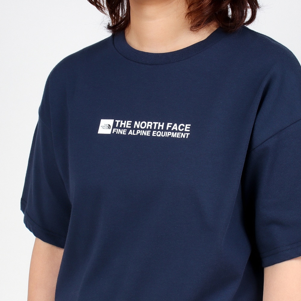 ノースフェイス（THE NORTH FACE）（レディース）半袖Tシャツ ファインアルパイン イクイップメントティー NTW32201X CM ネイビー