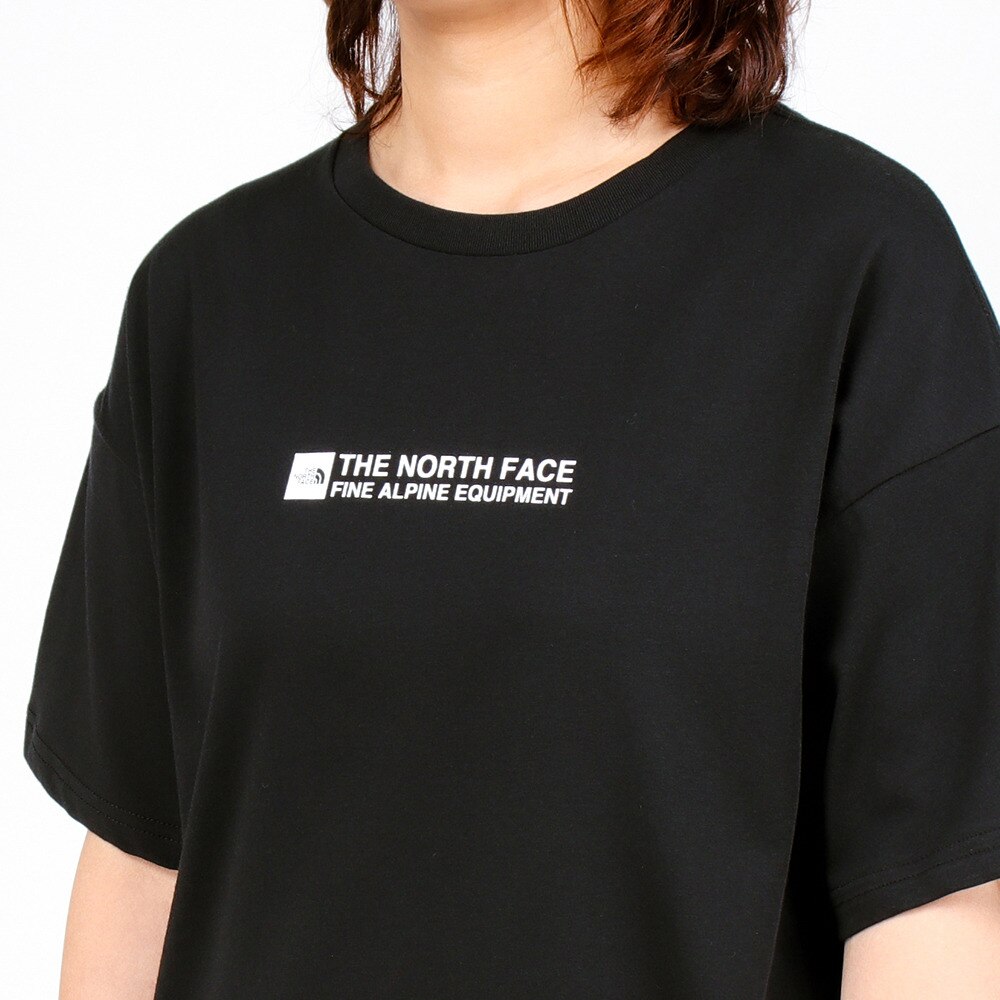 ノースフェイス（THE NORTH FACE）（レディース）半袖Tシャツ ファインアルパイン イクイップメントティー NTW32201X K ブラック