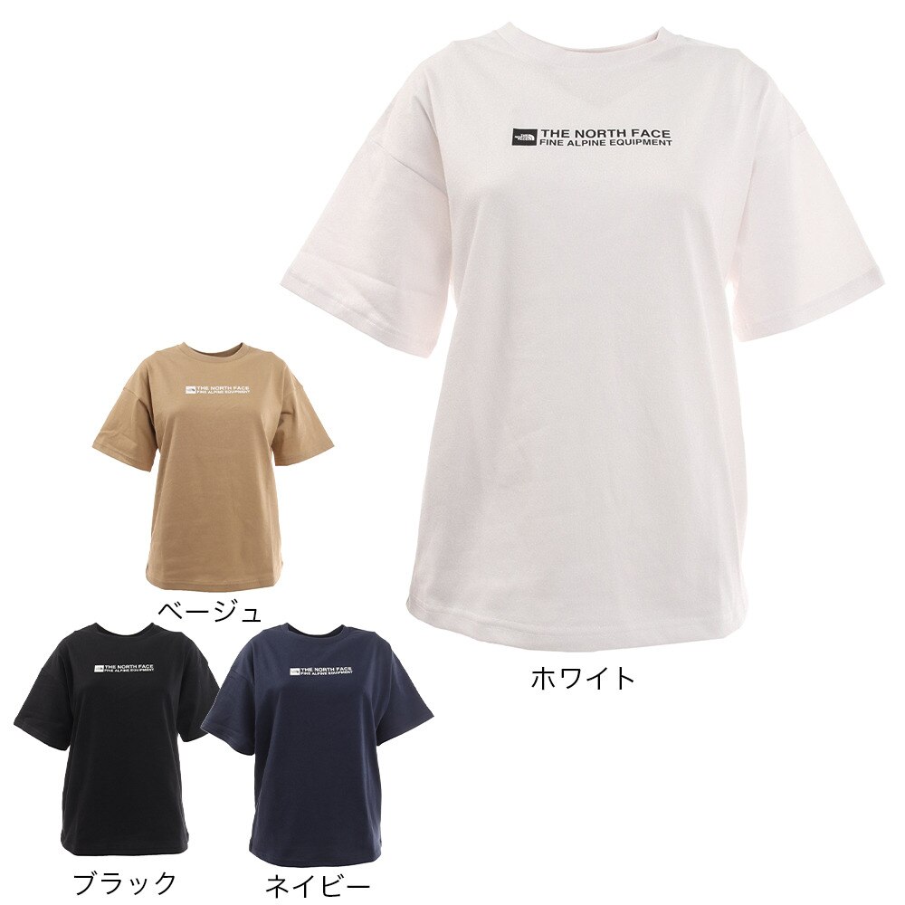 ノースフェイス（THE NORTH FACE）（レディース）半袖Tシャツ ファインアルパイン イクイップメントティー NTW32201X KT ベージュ