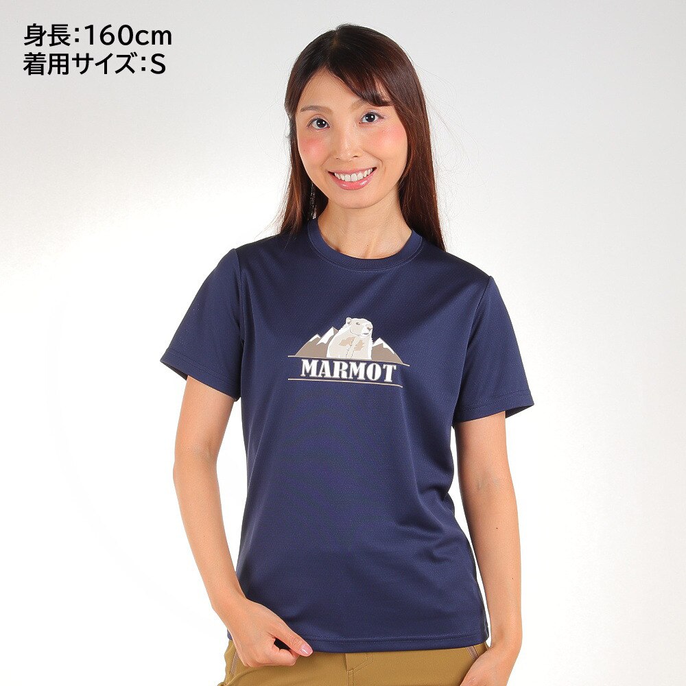 マーモット（Marmot）（レディース）半袖Tシャツ TOWTJA90XB RNV ロイヤルネイビー