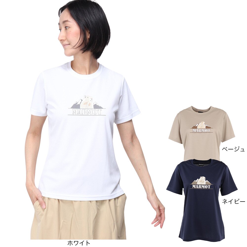 マーモット（Marmot）（レディース）半袖Tシャツ TOWTJA90XB WH ホワイト