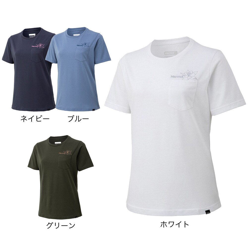 マーモット（Marmot）（レディース）半袖Tシャツ アクレギアポケットハーフスリーブクルー TOWQJA58 INK インク ネイビー