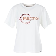 マーモット（Marmot）（レディース）半袖Tシャツ バーネットロゴハーフスリーブクルー TOWQJA53 FWH ホワイト