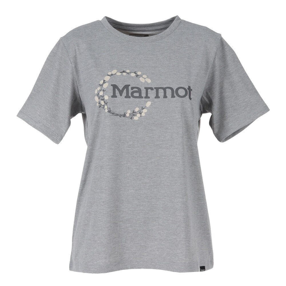 マーモット（Marmot）（レディース）半袖Tシャツ バーネットロゴハーフスリーブクルー TOWQJA53 SVM ライトグレー
