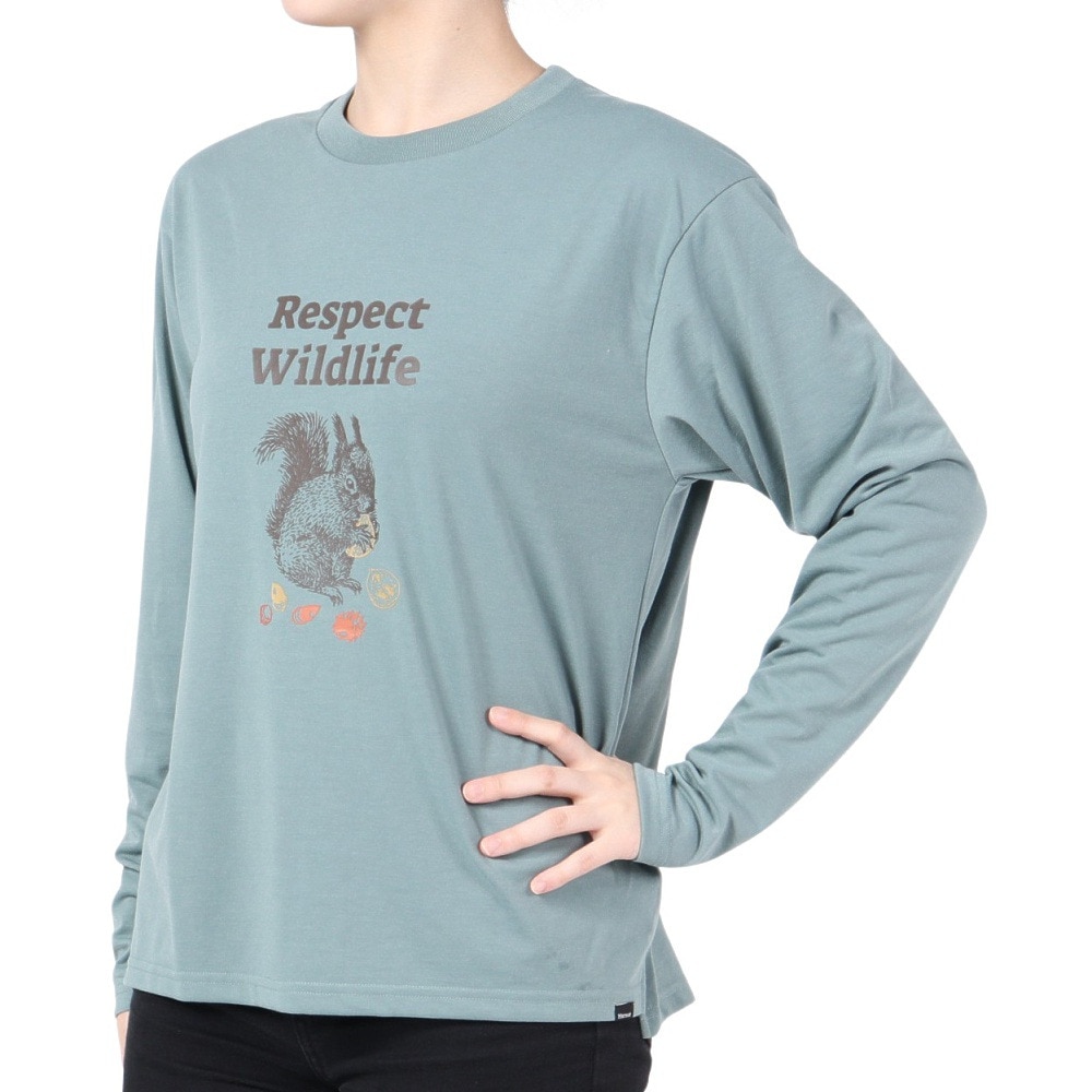マーモット（Marmot）（レディース）UPF50+ 吸水速乾 ミール クルー 長袖Tシャツ TOWUJB53YY RIS ブルーグレー