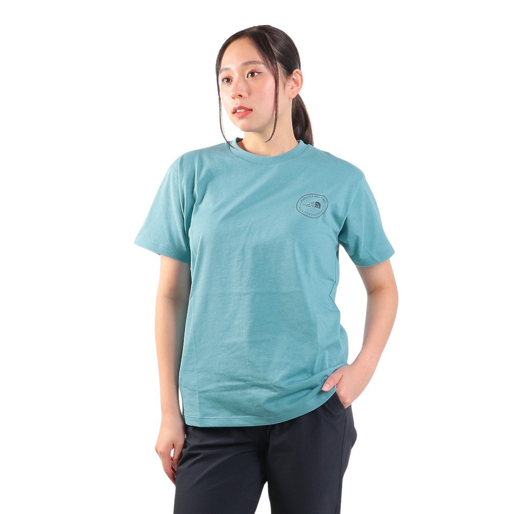 ノースフェイス（THE NORTH FACE）（レディース）半袖Tシャツ ショートスリーブ シンプルロゴ NTW32335X FW ブルー |  アウトドア・キャンプ用品はエルブレス