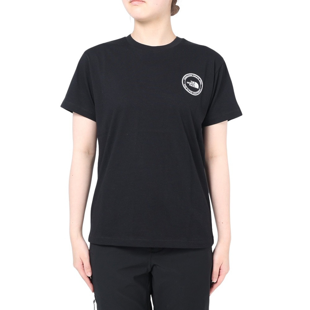 ザ・ノース・フェイス（THE NORTH FACE）（レディース）Tシャツ 半袖 ショートスリーブ シンプルロゴ NTW32335X 黒 ブラック