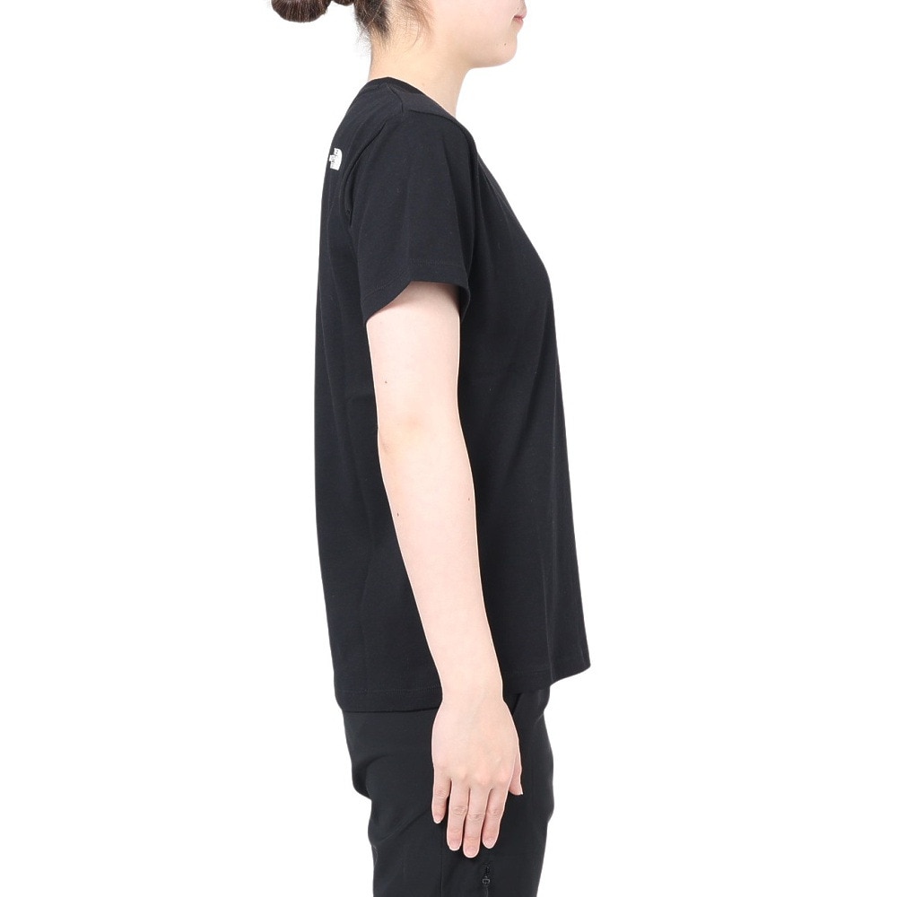 ザ・ノース・フェイス（THE NORTH FACE）（レディース）Tシャツ 半袖 ショートスリーブ シンプルロゴ NTW32335X 黒 ブラック
