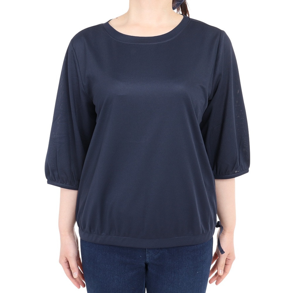 エーグル（AIGLE）（レディース）接触冷感 速乾 半袖Tシャツ 5分袖Tシャツ ZTFAH75-002 ネイビー