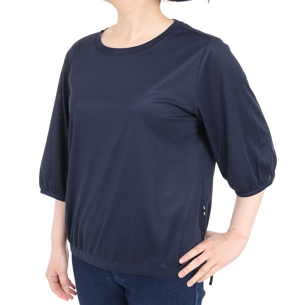 エーグル（AIGLE）（レディース）接触冷感 速乾 半袖Tシャツ 5分袖Tシャツ ZTFAH75-002 ネイビー