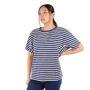 (レディース)半袖Tシャツ クルーネックTシャツ ZTFAI15-001 ネイビー×ピンク
