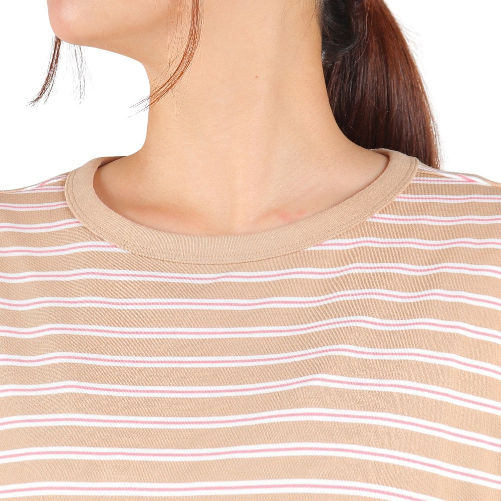 エーグル（AIGLE）（レディース）半袖Tシャツ クルーネックTシャツ ZTFAI15-003 ブラウン×ピンク