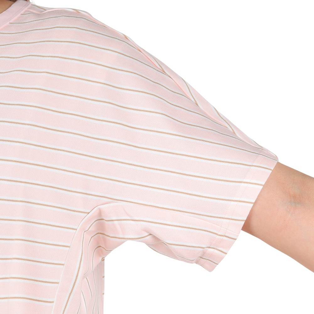 エーグル（AIGLE）（レディース）半袖Tシャツ クルーネックTシャツ ZTFAI15-005 ピンク×ブラウン