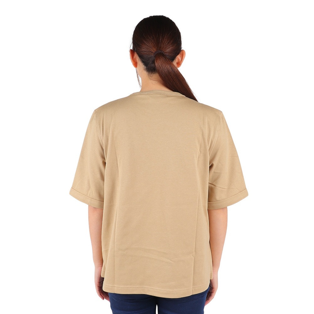 エーグル（AIGLE）（レディース）UPF40+ 吸水速乾 半袖Tシャツ クルーネックロゴTシャツ ZTFAI40-002 ベージュ