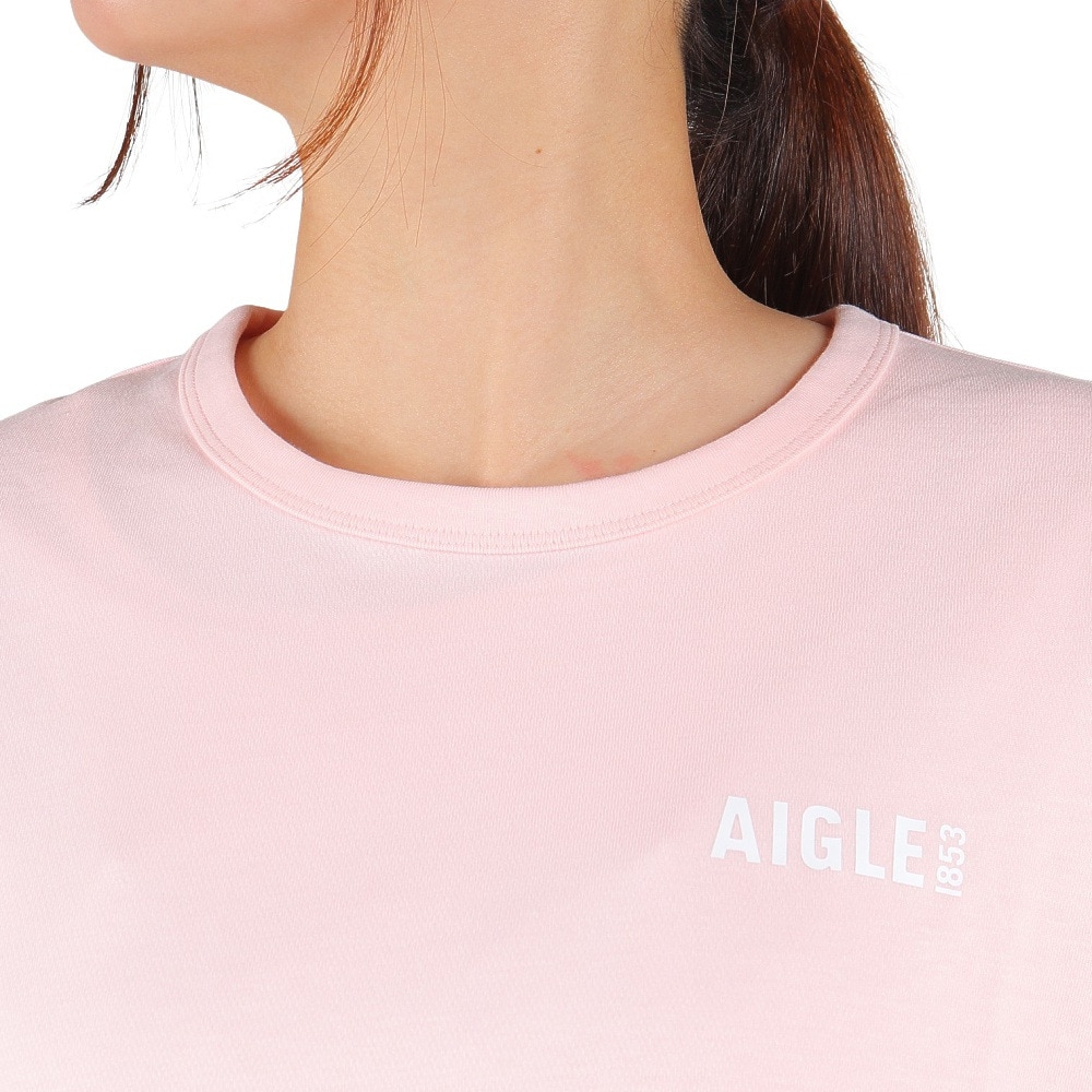 エーグル（AIGLE）（レディース）UPF40+ 吸水速乾 半袖Tシャツ クルーネックロゴTシャツ ZTFAI40-004 ピンク