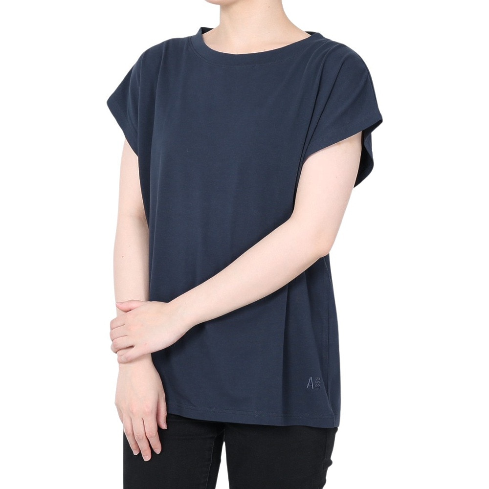 エーグル（AIGLE）（レディース）半袖Tシャツ ドロップショルダーTシャツ ZTFAI72-002 ネイビー